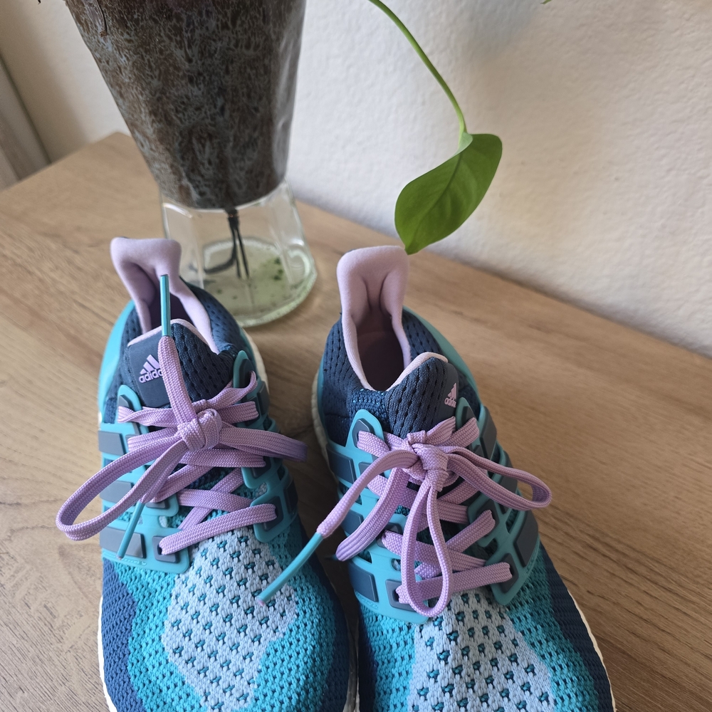 Adidas Women's Teal and Lavender Sneakers